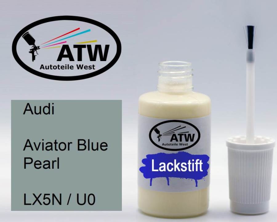 Audi, Aviator Blue Pearl, LX5N / U0: 20ml Lackstift, von ATW Autoteile West.